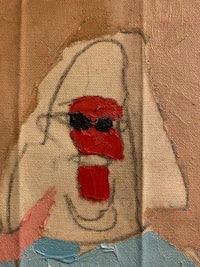 a painting of a man with a red nose