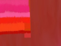 a red, orange, and pink painting on a red background