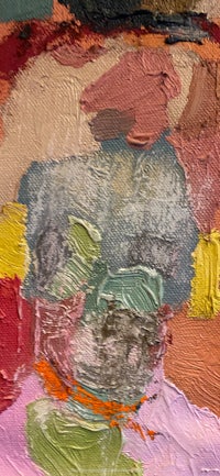 a painting of a man with a hat on his head