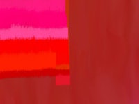 a red and pink abstract painting on a red background