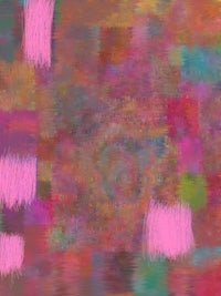 a pink and green abstract painting