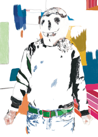 a painting of a man in a mask