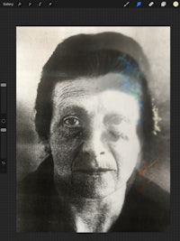 a photo of an old woman in adobe photoshop