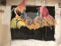 a painting of a group of people in a room