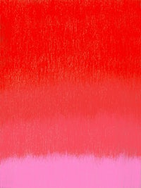 an abstract painting with red and pink colors